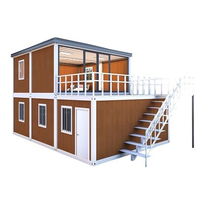 Stalen deur 2 verdiepingen prefab modulair 3 4 slaapkamer container huis