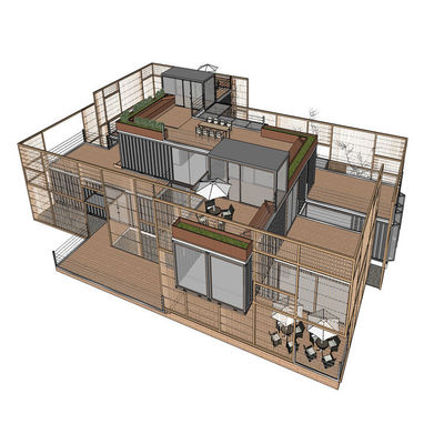 20ft of 40ft hoge isolatiewaarde Aardbevingsbestendige SIP-paneelhuis Shell-pakket