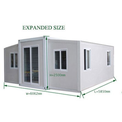 Staal sandwichpaneel uitbreidbaar containerhuis voor wonen in wit/grijs/zwart