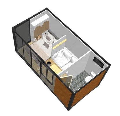 20ft opvouwbaar containerhuis met licht accessoires Duurzaam stalen sandwichpaneel