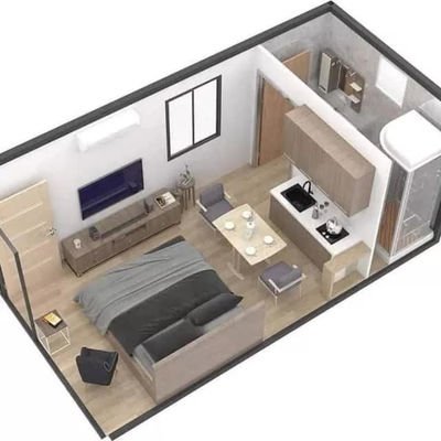 20ft opvouwbaar containerhuis met licht accessoires Duurzaam stalen sandwichpaneel