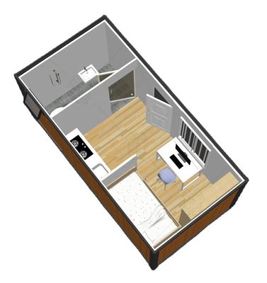 20ft opvouwbaar containerhuis met licht accessoires Duurzaam stalen sandwichpaneel