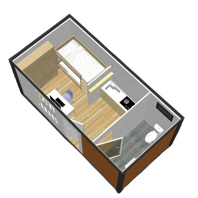 20ft opvouwbaar containerhuis met licht accessoires Duurzaam stalen sandwichpaneel