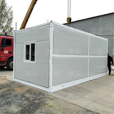 Draagbare 20ft geprefabriceerde opvouwbare containerhuizen met gegalvaniseerd staalframe