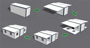 Sandwichpaneel vouwcontainerhuis voor op maat gemaakte kleurenworkshop