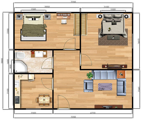 20ft 3 in 1 opvouwbare mobiele huizen perfect voor hotel booth toepassingen