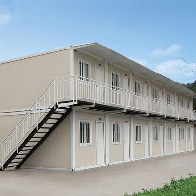 Stalen deur 2 verdiepingen prefab modulair 3 4 slaapkamer container huis