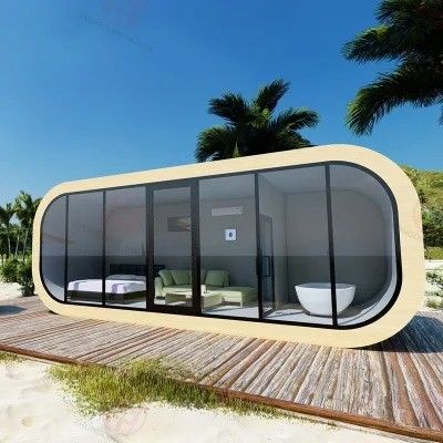 Mobile Modern Design Style Luxe Capsule Hotel Apple Cabin Ruimtehuis