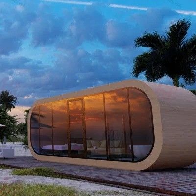 Mobile Modern Design Style Luxe Capsule Hotel Apple Cabin Ruimtehuis