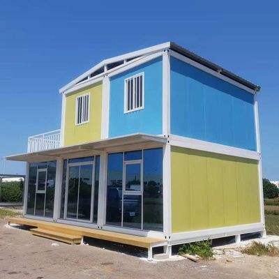 Stalen deur mobiele woning modulair huis prefab container met glazen gordijn