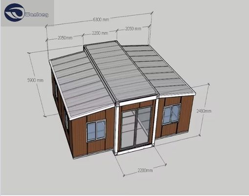 Gegalvaniseerde staalcontainerhuizen Modern beweegbaar woonhuis opvouwbaar
