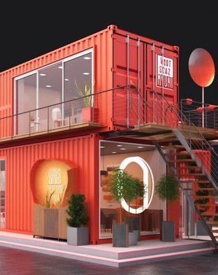 Makkelijk te monteren Afneembare containerhuis met licht staal structuur muur 20ft of 40ft