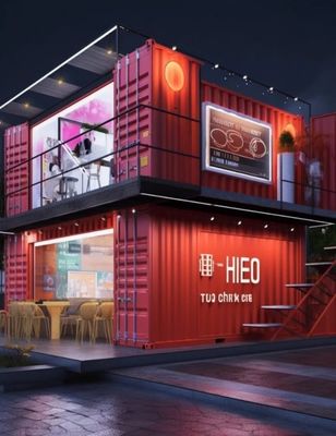 Makkelijk te monteren Afneembare containerhuis met licht staal structuur muur 20ft of 40ft