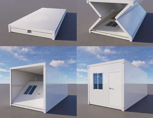 Mobiele woning Containerhuis snel opvouwbaar Flat Pack voorgefabriceerd 20ft 40ft