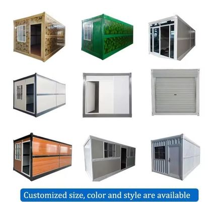 Mobiele woning Containerhuis snel opvouwbaar Flat Pack voorgefabriceerd 20ft 40ft