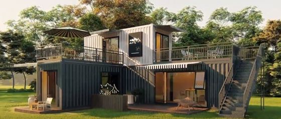 Eigentijdse designstijl Geprefabriceerd plat pakket wooncontainerhuis 20ft / 40ft