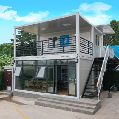 Hedendaags twee lagen flat pack container prefab huis voor 20ft 40ft