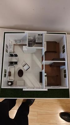 Moderne multifunctionele prefab container huis met 2 uitbreidbare slaapkamers